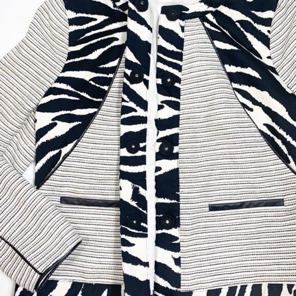 Chico’s Women's Woven Blazer Snap Closure Size Medium NWT - Picture 3 of 16